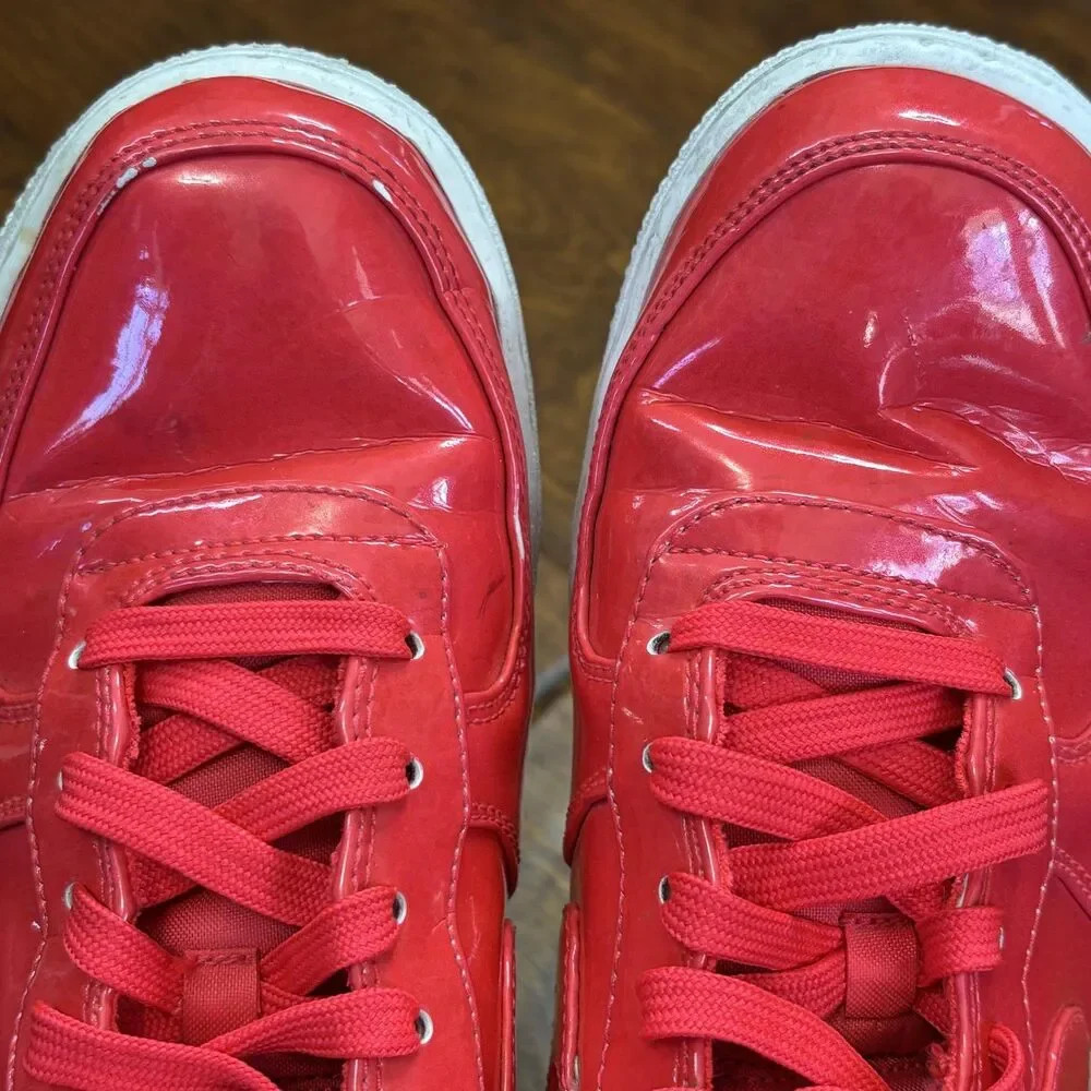 Nike Air Force 1 '07 LV8 Low Shoes Youth 7Y UV Siren Red White Patent‎ Sneakers